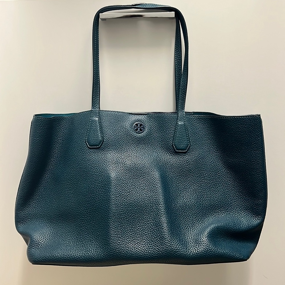 Teal Tory Burch Tote Bag